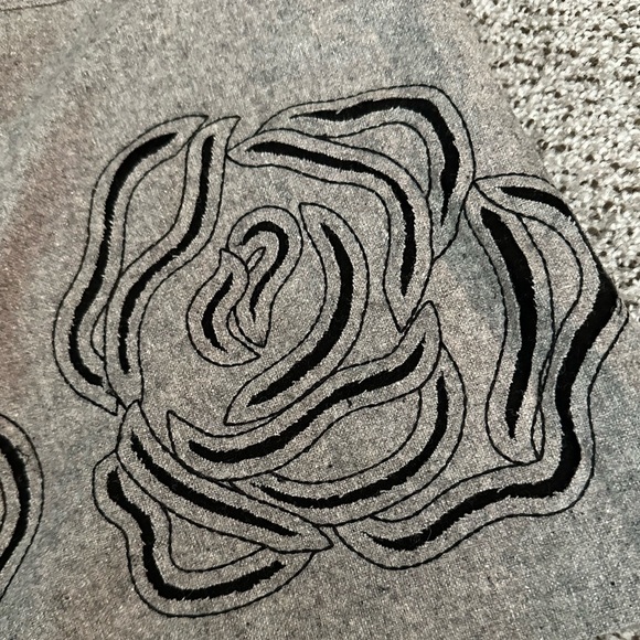 PHOEBE COUTURE Size 4 XS S Gray Wool Blend Shift Dress Flowers - Picture 8 of 13